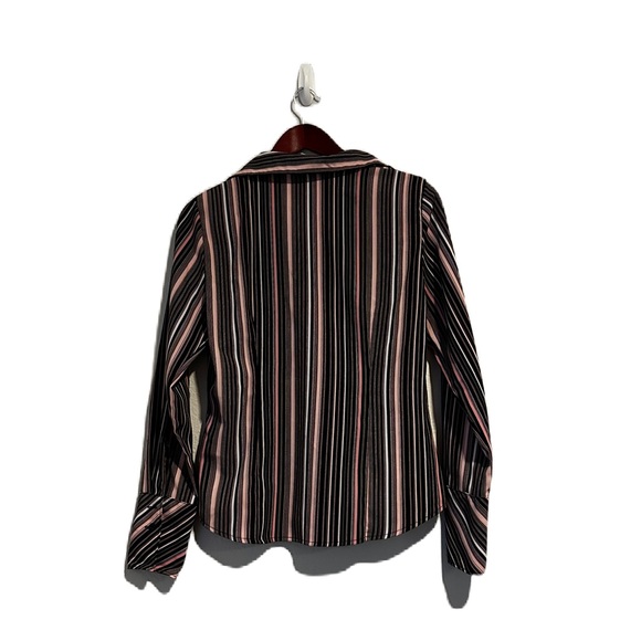 Worthington Pink Black Stripe Long Sleeve Top - Picture 6 of 11